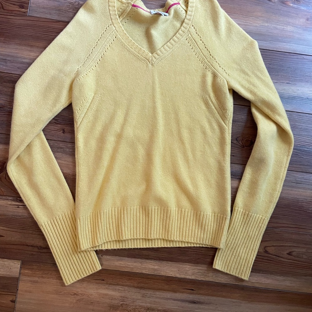 Lilly Pulitzer V-Neck Yellow Wool Sweater